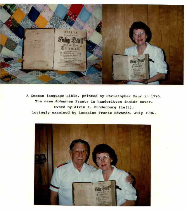 Christopher Saur Bible, Alvin Funderberg, Lorraine Frantz Edwards (photograph)