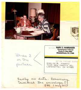 Evelyn's envelope with picture