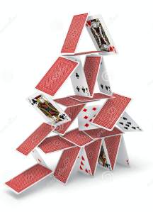 Pyramid stack of cards